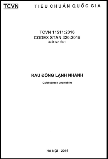 TCVN 11511-2016 - Rau Đông Lạnh Nhanh
