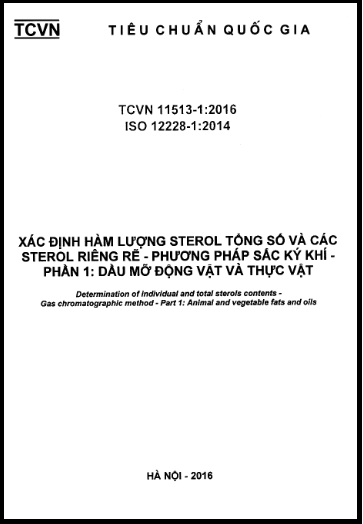 TCVN 11513-1-2016-ISO - Xác Định Hàm Lượng Sterol Tổng Số Và Các Sterol Riêng Rẽ