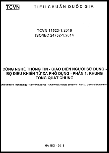 TCVN 11523-1-2016-ISO - Công Nghệ Thông Tin - Giao Diện Người Sử Dụng - Bộ Điều Khiển Từ Xa Phổ Dụng