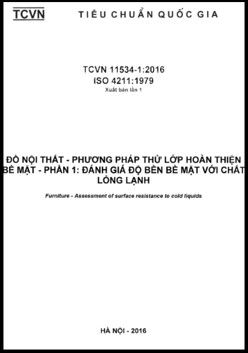 TCVN 11534-1-2016-ISO - Đồ Nội Thất - Phương Pháp Thử Lớp Hoàn Thiện Bề Mặt - Phần 1