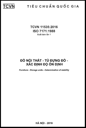 TCVN 11535-2016-ISO - Đồ Nội Thất - Tủ Đựng Đồ - Xác Định Độ Ổn Định