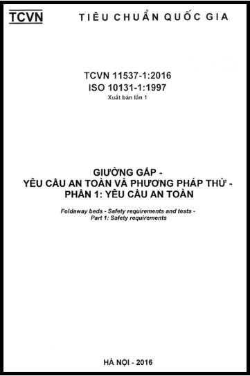 TCVN 11537-1-2016-ISO - Giường Gấp - Yêu Cầu An Toàn Và Phương Pháp Thử - Phần 1 Yêu Cầu An Toàn