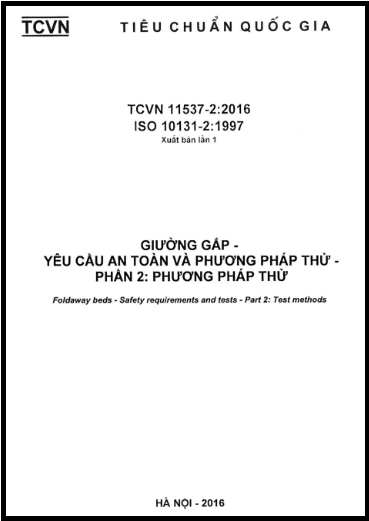 TCVN 11537-2-2016-ISO - Giường Gấp - Yêu Cầu An Toàn Và Phương Pháp Thử - Phần 2 Phương Pháp Thử