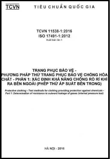 TCVN 11538-1-2016-ISO - Trang Phục Bảo Vệ - Phương Pháp Thử Trang Phục Bảo Vệ Chống Hóa Chất
