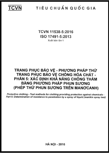 TCVN 11538-5-2016-ISO - Trang Phục Bảo Vệ - Phương Pháp Thử Trang Phục Bảo Vệ Chống Hóa Chất