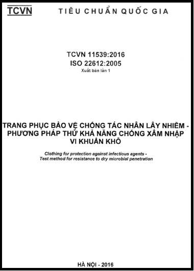 TCVN 11539-2016-ISO - Trang Phục Bảo Vệ Chống Tác Nhân Lây Nhiễm - Phương Pháp Thử