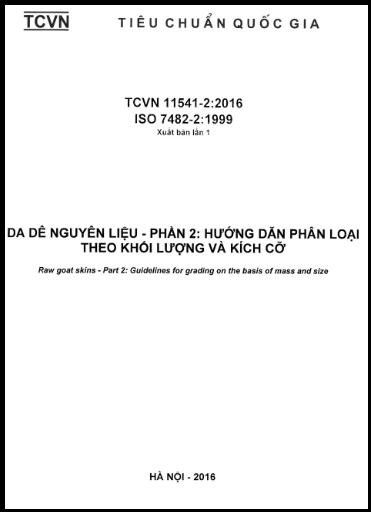 TCVN 11541-2-2016-ISO - Da Dê Nguyên Liệu - Phần 2 Hướng Dẫn Phân Loại Theo Khối Lượng Và Kích Cỡ