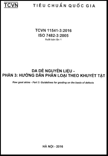 TCVN 11541-3-2016-ISO - Da Dê Nguyên Liệu - Phần 3 Hướng Dẫn Phân Loại Theo Khuyết Tật