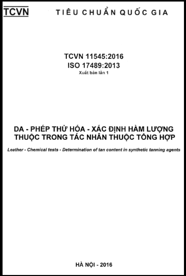 TCVN 11545-2016-ISO - Da - Phép Thử Hóa - Xác Định Hàm Lượng Thuộc Trong Tác Nhân Thuộc Tổng Hợp