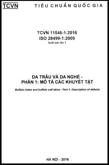 TCVN 11546-1-2016-ISO - Da Trâu Và Da Nghé - Phần 1 Mô Tả Các Khuyết Tật