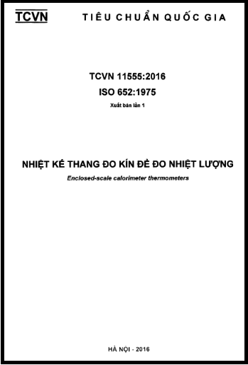 TCVN 11555-2016-ISO - Nhiệt Kế Thang Đo Kín Để Đo Nhiệt Lượng