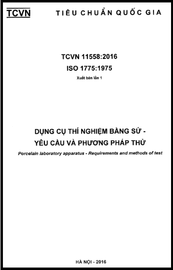 TCVN 11558-2016-ISO - Dụng Cụ Thí Nghiệm Bằng Sứ - Yêu Cầu Và Phương Pháp Thử