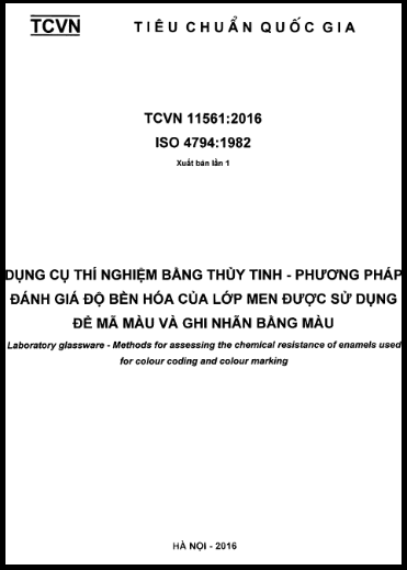 TCVN 11561-2016-ISO -  Dụng Cụ Thí Nghiệm Bằng Thủy Tinh - Phương Pháp Đánh Giá Độ Bền Hóa