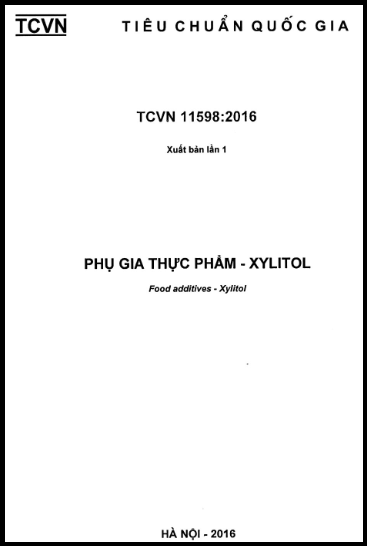 TCVN 11598-2016 - Phụ Gia Thực Phẩm - Xylitol