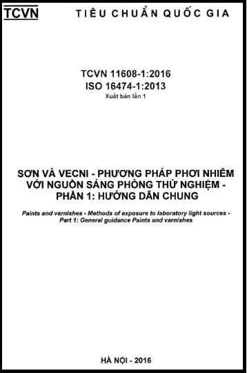 TCVN 11608-1-2016-ISO - Sơn Và Vecni - Phương Pháp Phơi Nhiễm Với Nguồn Sáng Phòng Thử Nghiệm