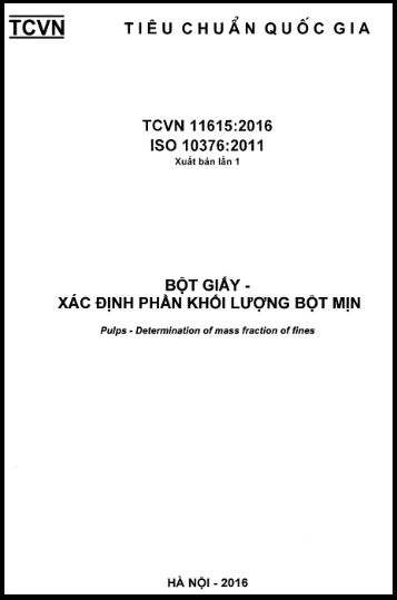 TCVN 11615-2016-ISO - Bột Giấy - Xác Định Phần Khối Lượng Bột Mịn