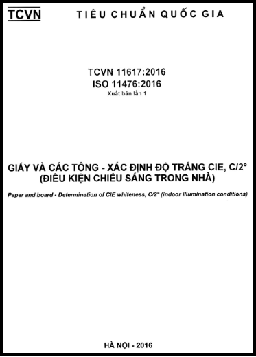 TCVN 11617-2016-ISO - Giấy Và Các Tông - Xác Định Độ Trắng CIE C-2 Độ