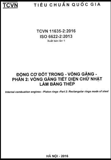TCVN 11635-2-2016-ISO - Động Cơ Đốt Trong - Vòng Găng - Phần 2 Vòng Găng Tiết Diện Chữ Nhật