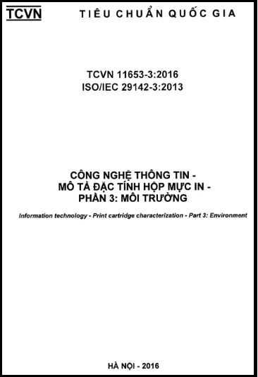 TCVN 11653-3-2016-ISO - Công Nghệ Thông Tin - Mô Tả Đặc Tính Hộp Mực In - Phần 3 Môi Trường