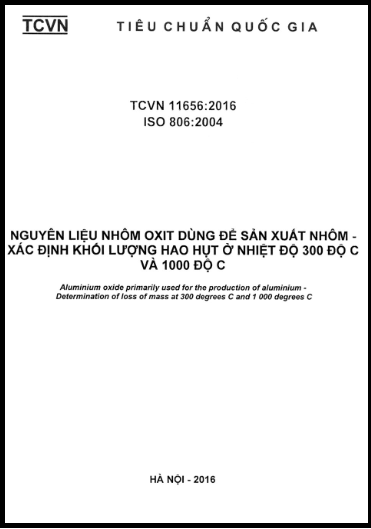 TCVN 11656-2016-ISO - Nguyên Liệu Nhôm Oxit Dùng Để Sản Xuất Nhôm - Xác Định Khối Lượng Hao Hụt