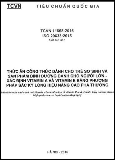 TCVN 11668-2016-ISO - Thức Ăn Công Thức Dành Cho Trẻ Sơ Sinh Và Sản Phẩm Dinh Dưỡng