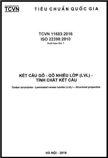 TCVN 11683-2016-ISO - Kết Cấu Gỗ - Gỗ Nhiều Lớp (LVL) - Tính Chất Kết Cấu