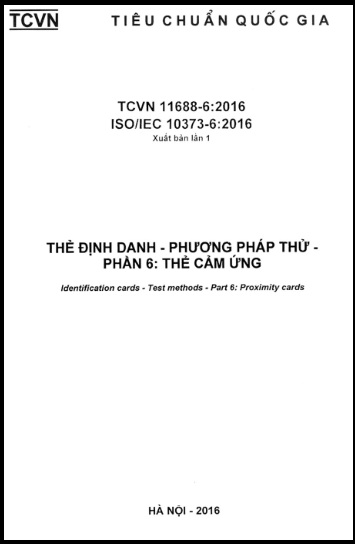 TCVN 11688-6-2016-ISO - Thẻ Định Danh - Phương Pháp Thử - Phần 6 Thẻ Cảm Ứng
