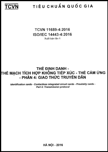 TCVN 11689-4-2016-ISO - Thẻ Định Danh - Thẻ Mạch Tích Hợp Không Tiếp Xúc - Thẻ Cảm Ứng - Phần 4