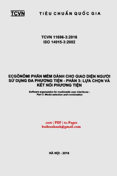 TCVN 11696-3-2016-ISO - Ecgônômi Phần Mềm Dành Cho Giao Diện Người Sử Dụng Đa Phương Tiện - Phần 3