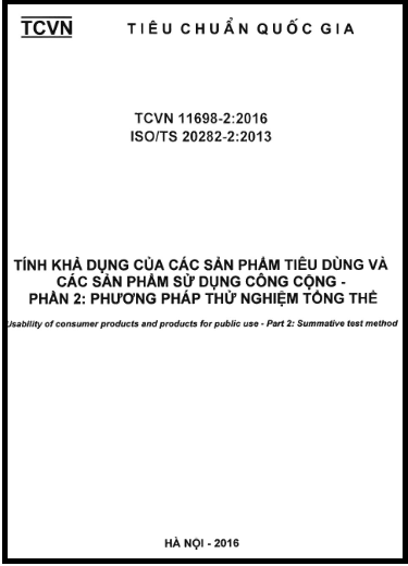 TCVN 11698-2-2016-ISO - Tính Khả Dụng Của Các Sản Phẩm Tiêu Dùng Và Các Sản Phẩm Sử Dụng Công Cộng