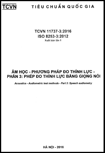 TCVN 11737-3-2016-ISO - Âm Học - Phương Pháp Đo Thính Lực - Phần 3 Phép Đo Thính Lực Bằng Giọng Nói