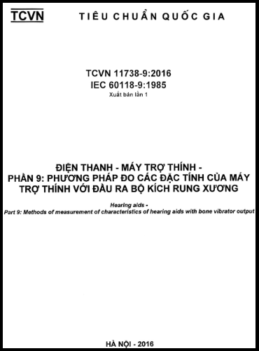 TCVN 11738-9-2016 - Điện Thanh - Máy Trợ Thính - Phần 9 Phương Pháp Đo Các Đặc Tính