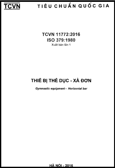 TCVN 11772-2016-ISO - Thiết Bị Thể Dục - Xà Đơn