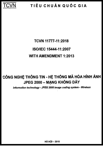 TCVN 11777-11-2018-ISO - Công Nghệ Thông Tin - Hệ Thống Mã Hóa Hình Ảnh JPEG 2000 - Mạng Không Dây