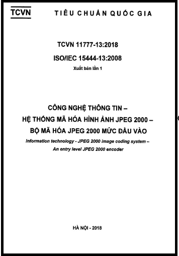 TCVN 11777-13-2018-ISO - Công Nghệ Thông Tin - Hệ Thống Mã Hóa Hình Ảnh JPEG 2000