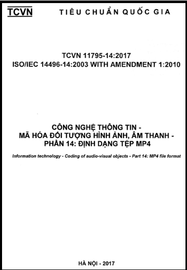 TCVN 11795-14-2017-ISO - Công Nghệ Thông Tin - Mã Hóa Đối Tượng Hình Ảnh, Âm Thanh - Phần 14