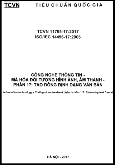 TCVN 11795-17-2017-ISO - Công Nghệ Thông Tin - Mã Hóa Đối Tượng Hình Ảnh, Âm Thanh - Phần 17