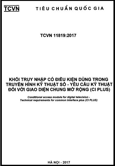 TCVN 11819-2017 - Khối Truy Nhập Có Điều Kiện Dùng Trong Truyền Hình Kỹ Thuật Số