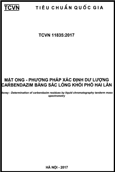 TCVN 11835-2017 - Mật Ong - Phương Pháp Xác Định Dư Lượng Carbendazim Bằng Sắc Lỏng Khối Phổ Hai Lần
