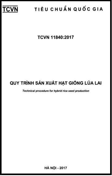 TCVN 11840-2017 - Quy Trình Sản Xuất Hạt Giống Lúa Lai