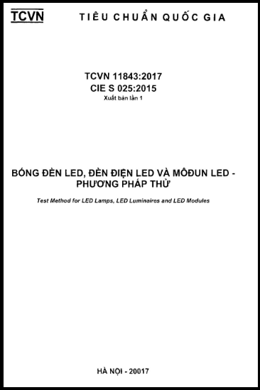 TCVN 11843-2017 - Bóng Đèn LED, Đèn Điện LED Và Mô Đun LED - Phương Pháp Thử