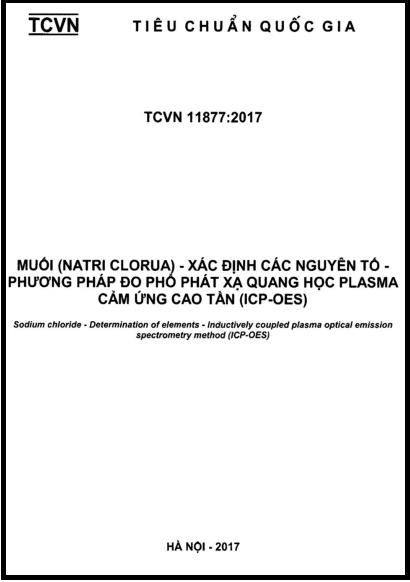 TCVN 11877-2017 - Muối (Natri Clorua) - Xác Định Các Nguyên Tố - Phương Pháp Đo Phổ Phát Xạ