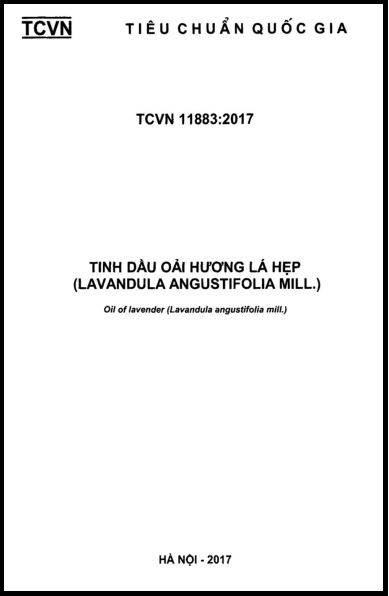 TCVN 11883-2017 - Tinh Dầu Oải Hương Lá Hẹp (Lavandula Angustifolia Mill.)