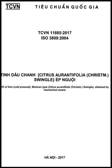 TCVN 11885-2017-ISO - Tinh Dầu Chanh (Citrus Aurantifolia (Christm.) Swingle) Ép Nguội