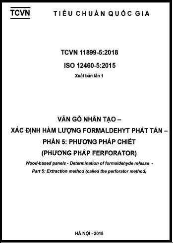 TCVN 11899-5-2018-ISO - Ván Gỗ Nhân Tạo - Xác Định Hàm Lượng Formaldehyt Phát Tán - Phần 5