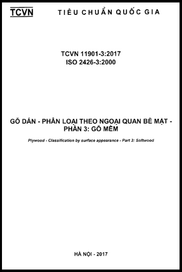 TCVN 11901-3-2017-ISO - Gỗ Dán - Phân Loại Theo Ngoại Quan Bề Mặt - Phần 3 Gỗ Mềm