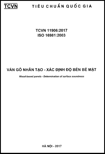 TCVN 11906-2017-ISO - Ván Gỗ Nhân Tạo - Xác Định Độ Bền Bề Mặt