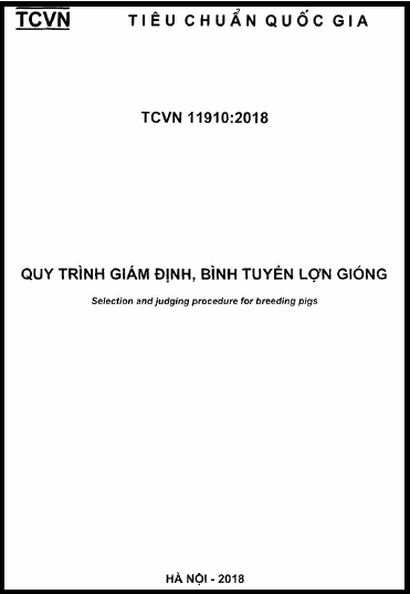 TCVN 11910-2018 - Quy Trình Giám Định, Bình Tuyển Lợn Giống