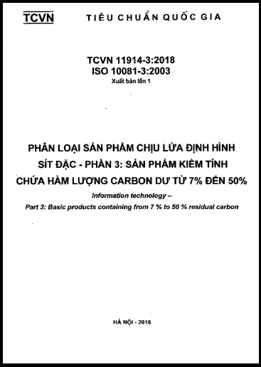 TCVN 11914-3-2018-ISO - Phân Loại Sản Phẩm Chịu Lửa Định Hình Sít Đặc - Phần 3