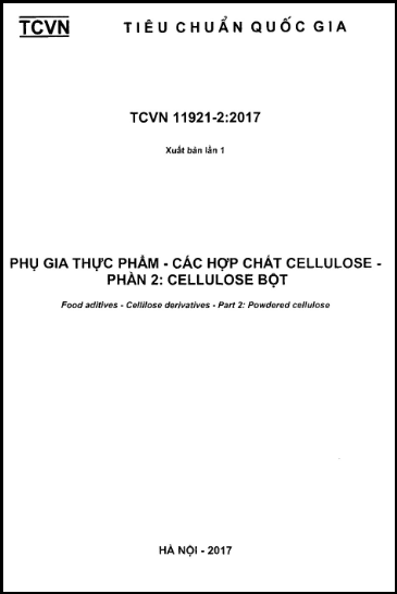 TCVN 11921-2-2017 - Phụ Gia Thực Phẩm - Các Hợp Chất Cellulose - Phần 2 Cellulose Bột